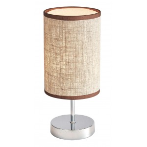 Bright Star Lighting - 28cm Polished Chrome Table Lamp In Assortment Of Shades - Light Brown