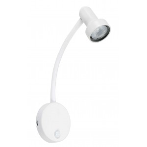 Bright Star Lighting - Metal Wall Bracket with Switch and Flexible Rubber Arm - White