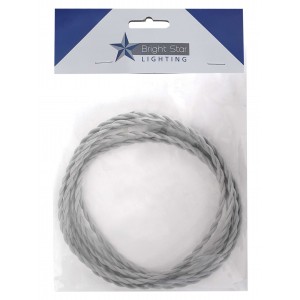 Bright Star Lighting - 2 Core Twisted Material Cord Wire - 3 Meter - Grey
