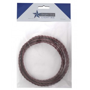 Bright Star Lighting - 2 Core Twisted Material Cord Wire - 3 Meter - Brown