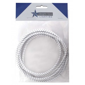 Bright Star Lighting - 3 Core Material Cord Wire - 5 Meter - White- Grey