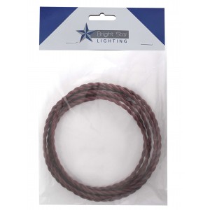 Bright Star Lighting - 2 Core Twisted Material Cord Wire - 5 Meter - Brown