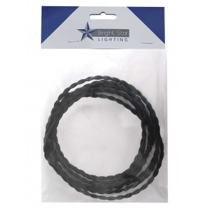 Bright Star Lighting - 2 Core Twisted Material Cord Wire - 5 Meter - Black