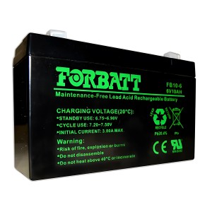 FORBATT AGM Lead Acid Battery - 6V / 10Ah