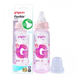 Pigeon - Flexible Bottle STD Neck Pink 240ml