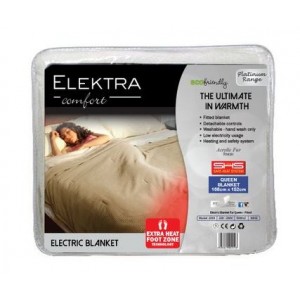 Elektra Comfort 2203 Platinum Fitted Electric Blanket - 60W - Queen (Acrylic Fur)