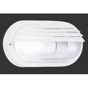 Bright Star Lighting - Outdoor Oval PVC Bulkhead with Slatted Eyelid - White