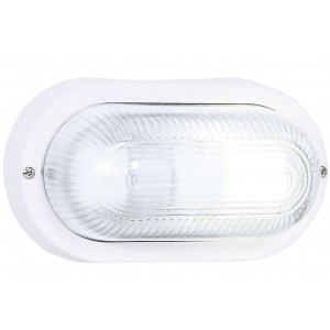 Bright Star Lighting - Outdoor Oval Plain PVC Bulkhead - White