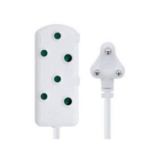 Switched Heavy Duty SBS Extension Leads 2 x 16A Socket - 10m - White