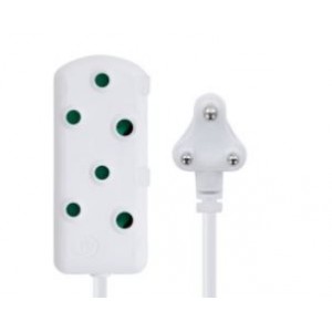 Switched Light Duty SBS Extension Leads 2 x 10A Socket 3m - White