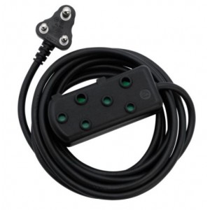 Switched Heavy Duty SBS Extension Leads 2 x 16A Socket - 10m - Black