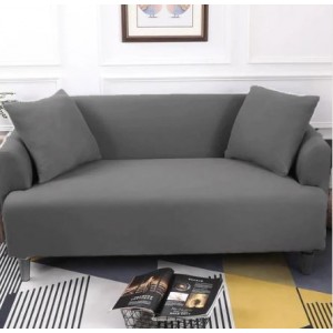 Fine Living Velvet 3Seater Couch Cover - Light Grey