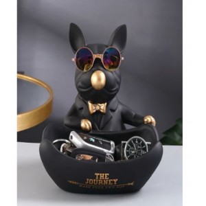 Bulldog with Mini Bowl - Black