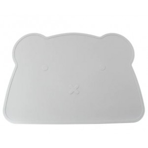 Silicone Teddy Placemat - Light Grey