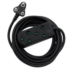 Switched Heavy Duty SBS Extension Leads 2 x 16A Socket 20m - Black