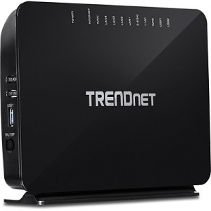 TRENDnet AC750 Dual Band Wireless VDSL2/ADSL2+ Router 4 Gb LAN 1 Gb WAN 1 RJ11 2 USB