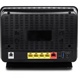TRENDnet AC750 Dual Band Wireless VDSL2/ADSL2+ Router 4 Gb LAN 1 Gb WAN 1 RJ11 2 USB