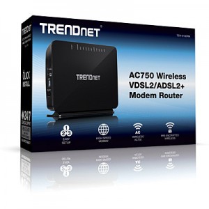TRENDnet AC750 Dual Band Wireless VDSL2/ADSL2+ Router 4 Gb LAN 1 Gb WAN 1 RJ11 2 USB