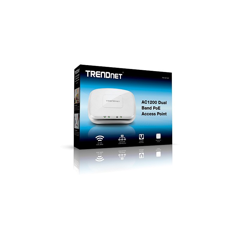 TRENDnet TEW-821DAP Access Point PoE AC1200 Doppia Banda, Gestione Centralizzata, Modalità Multiple, Bianco