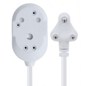 Switched Heavy Duty BTB Extension Leads 2 x 16A Socket 5m - White