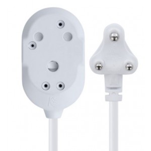 Switched Light Duty BTB Extension Leads 2 x 10A Socket 20m - White