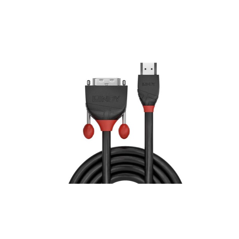 0.5m HDMI to DVI-D Cable, Black Line - EU