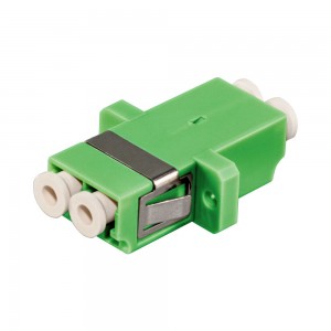 LinkQnet Fibre Duplex LC/PC Single Mode Mid Coupler Ceramic Sleeve - Green