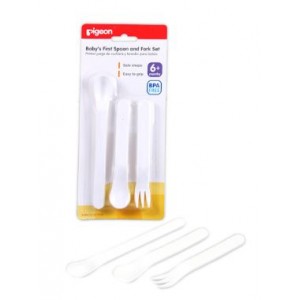 Pigeon - Baby's "First" Spoon and Fork Set - 3 Piece