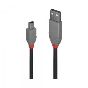 Lindy 5m USB2.0 Type-A to Mini-B Cable - Anthra Line