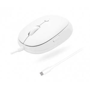 Macally 5 Button Wired USB-C Mouse - White