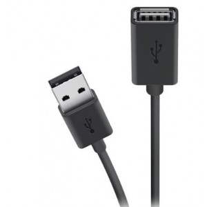 Cable USB Mâle/Femelle Belkin F3U153bt3M Blindé 3M / Noir