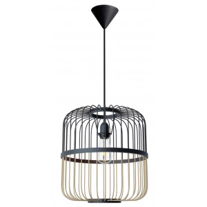 PEN809 BAMBOO  Birdcage Shaped Bamboo Pendant 