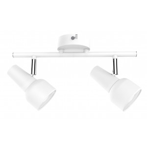 S166 Matt White and Polished Chrome Spotlight