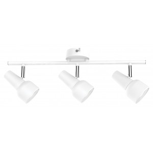 S166 Matt White and Polished Chrome Spotlight