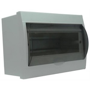 Solarix 8 Way Power Distribution Box Unpopulated with Transparent Cover - White