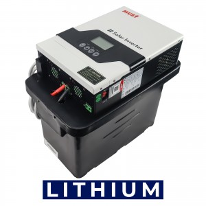 Axpert Type Pure Sine 1000VA Inverter Trolley + 1x 100Ah LITHIUM Battery (6 HOUR BATTERY LIFE) KIT - 1000W (60A MPPT - 720W) Hybrid - With LITHIUM Battery (+-4000 cycles) - 1280Wh