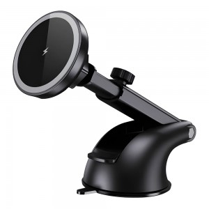 Magnetic Car Mount Holder and Fast Wireless Cell Phone Charger - With Suction Cup And Extension Arm