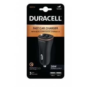 Duracell 18W + 12W USB-A In-Car Charger