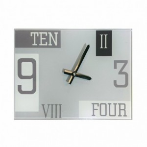 Parrot Glass Clock (210 x 300mm) - Grey