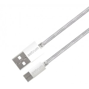 Astrum Verve UC30 1m USB-A to USB-C Braided Cable - White