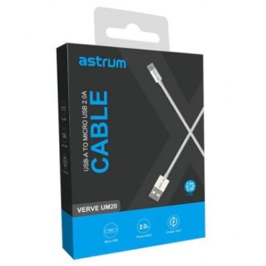 Astrum Verve UM20 1m USB-A to Micro USB Cable - White