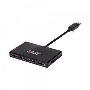 Club 3D Multi Stream Transport (MST) Hub DisplayPort to Quad DisplayPort 1.2 Monitor with USB Power