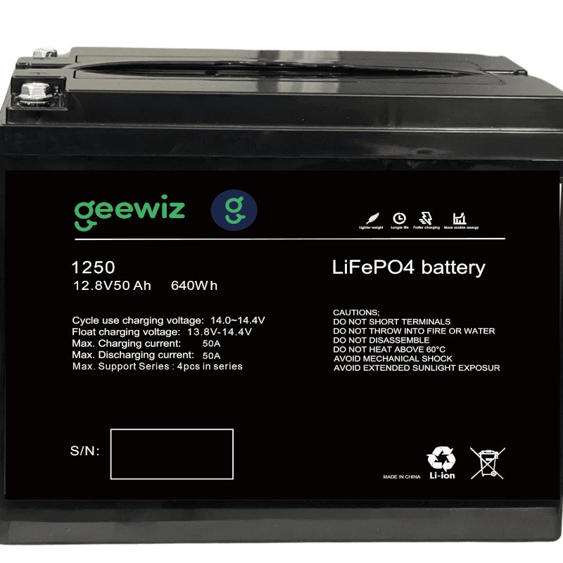 GeeWiz 12V 50Ah Lithium Ion LiFePO4 640Wh 4000 Cycle Battery (FIRST LIFE  CELLS) - 2 Year Unlimited Cycles Warranty - 4000 Cycles (Same Runtime as a  100Ah Lead Acid) - GeeWiz