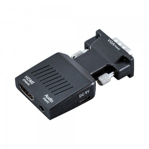 LinkQnet VGA Male to HDMI Female with Audio and 5V Power Input