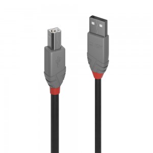 Lindy 36675 Anthra Line USB2.0 A-Male to B-Male Cable - 5m