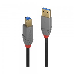 Lindy 36744 USB3.0 AM to BM Cable - Anthra Line - 5m