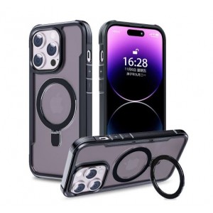 Tuff-Luv Rugged Magsafe Case for the Apple iPhone 15 - Black/Clear