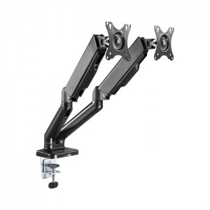 LinkQnet LDT46-C024U | 17-32" Dual Monitor Spring-Assisted Desktop Bracket with USB and Audio Ports