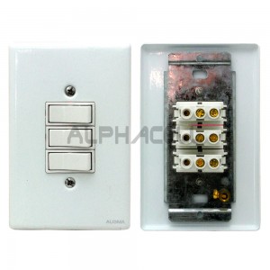 LIGHT WALL SWITCH STEELCOVER(white) 3 LEVER