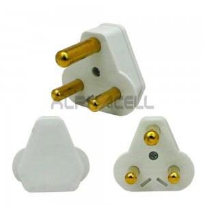 3-Pin White Hollow Pin Plug - 16A  / 1pc